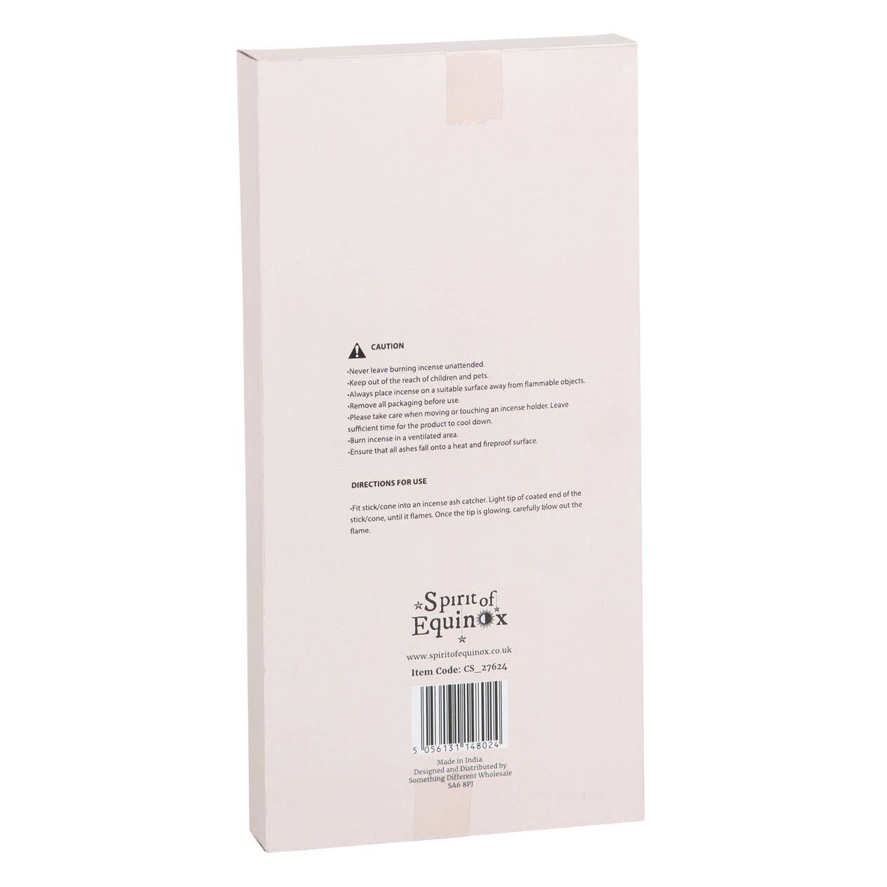Back of a product packaging with text and branding on a white background