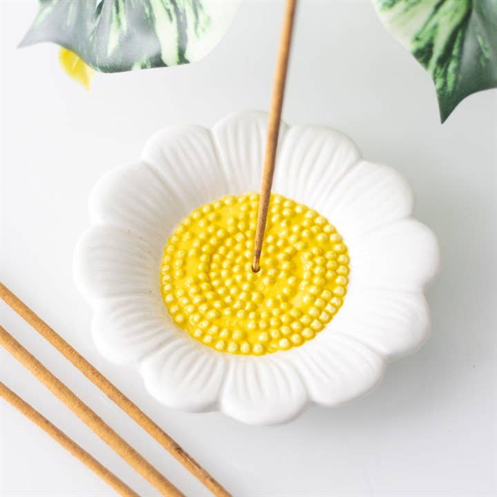 Daisy Ceramic Incense Holder Plate