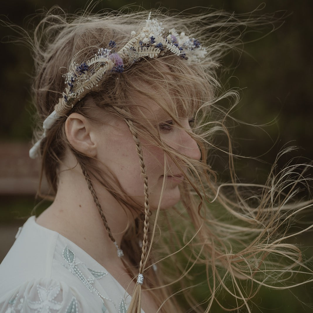 Bride with Blush Blooms natural flower crown