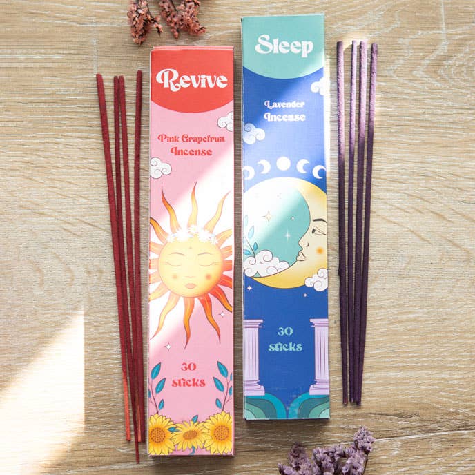 Celestial Incense Sticks – Sleep (Lavender) / Revive (Pink Grapefruit)
