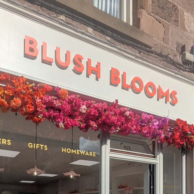 Blush Blooms florist and lifestyle shop front in Stonehaven, Aberdeenshire