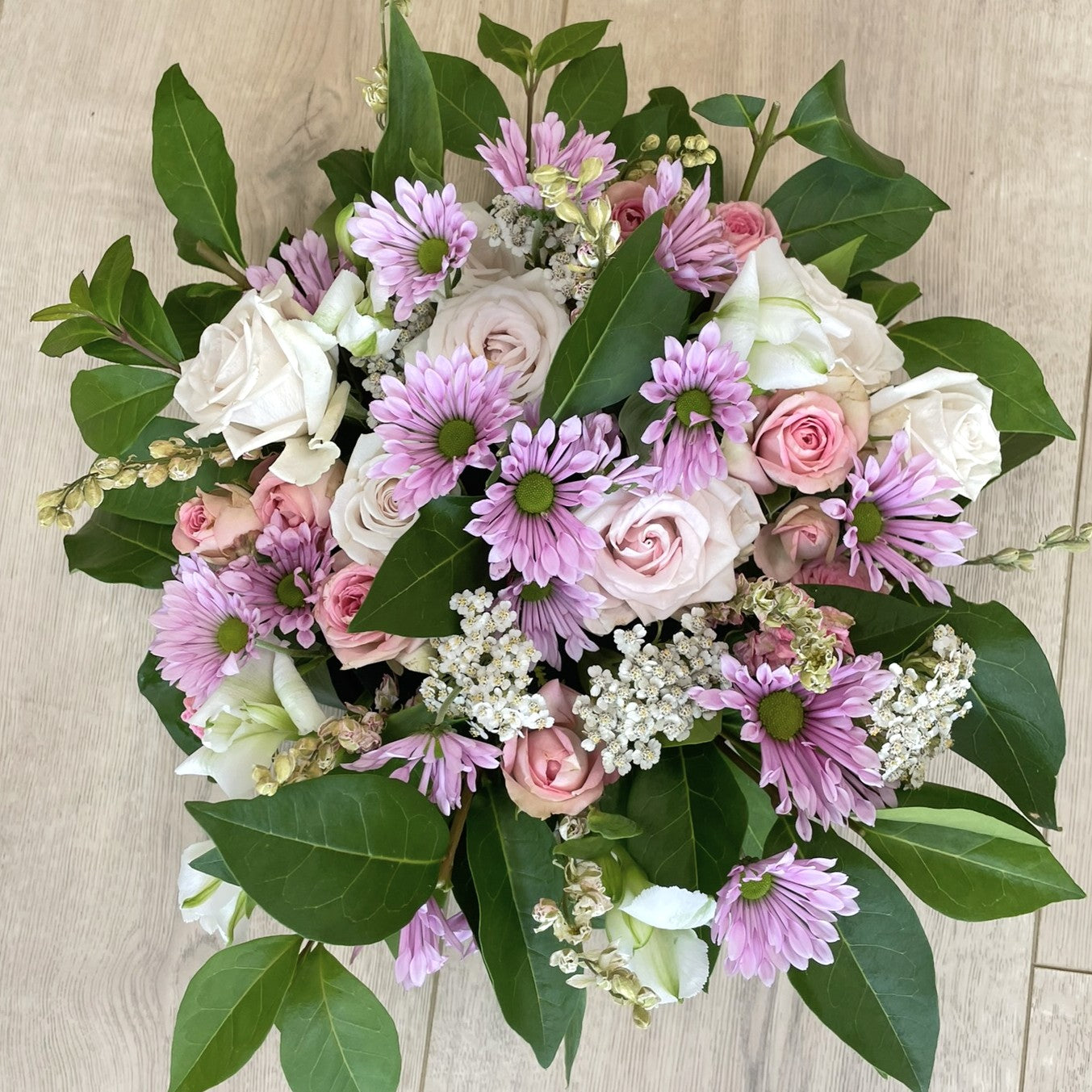 Blush Blooms sympathy and funeral spray