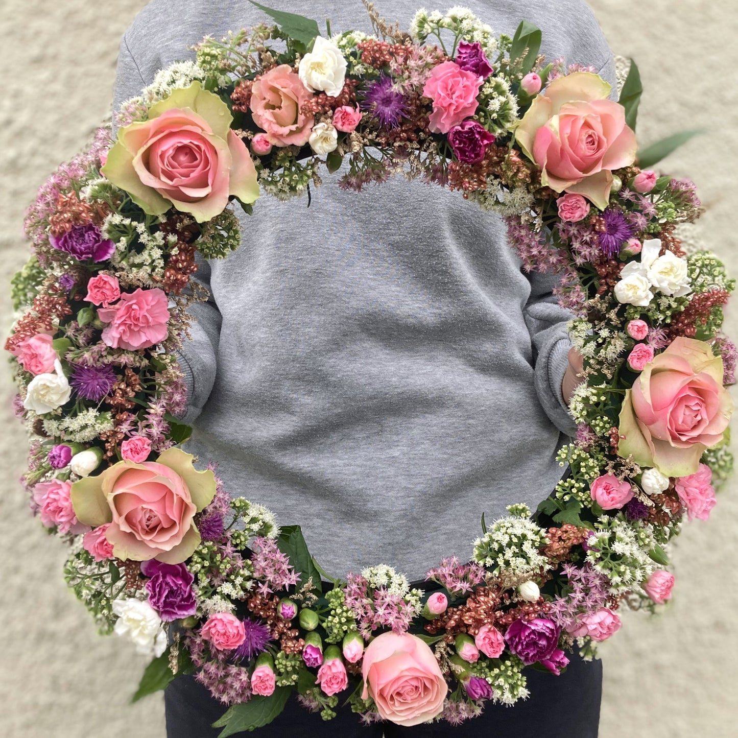 Blush Blooms large funeral and sympathy flower wreath
