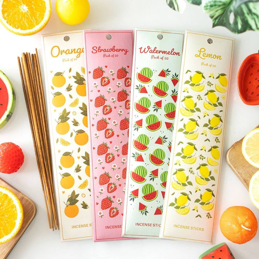 Tutti Frutti Incense Sticks – Strawberry / Orange / Lemon / Watermelon (Pack of 20)